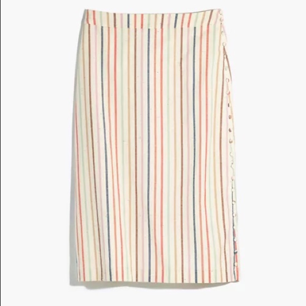Madewell flecked rainbow strip skirt